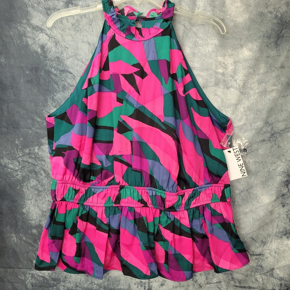 Nine West Halter Top Womens SZ XXL Muliti Color